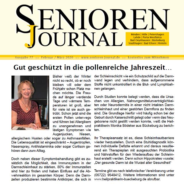 Presseveröffentlichung im Senioren Journal am 1. Februar 2020