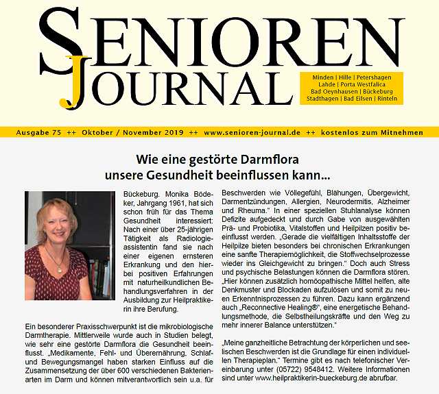 Presseveröffentlichung im Senioren Journal am 1. Oktober 2019