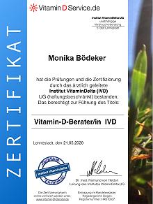 Zertifikat als Vitamin D Beraterin